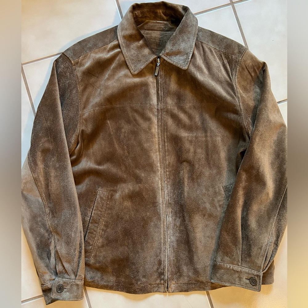 Mens Suede Zippered Jacket